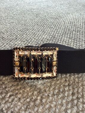 BCBGMaxAzria Y2K Vintage Style Rhinestone Statement Belt Art Deco Crystal